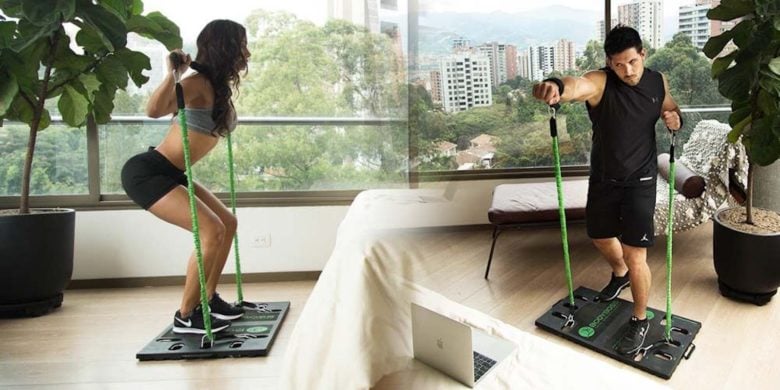 Recreate hundreds of gym machine exercises at home with this lightweight, portable kit.