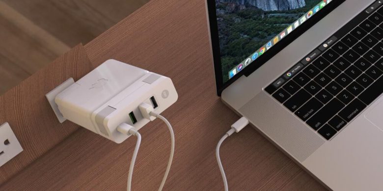 Cut down on the number of chargers and the cable clutter with a single power brick add-on.