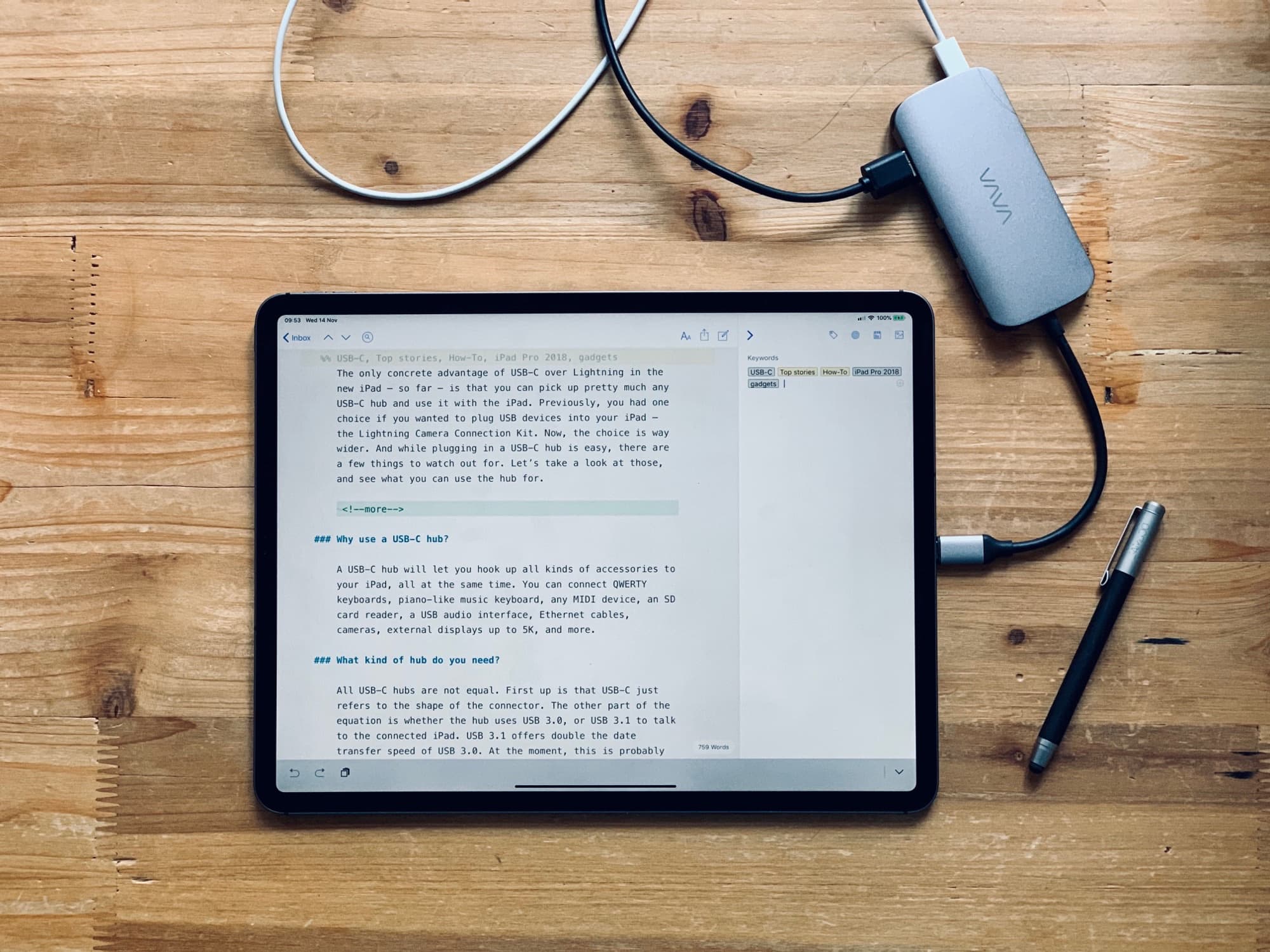 Vanding Seks Cornwall How to use a USB-C hub with 2018 iPad Pro | Cult of Mac