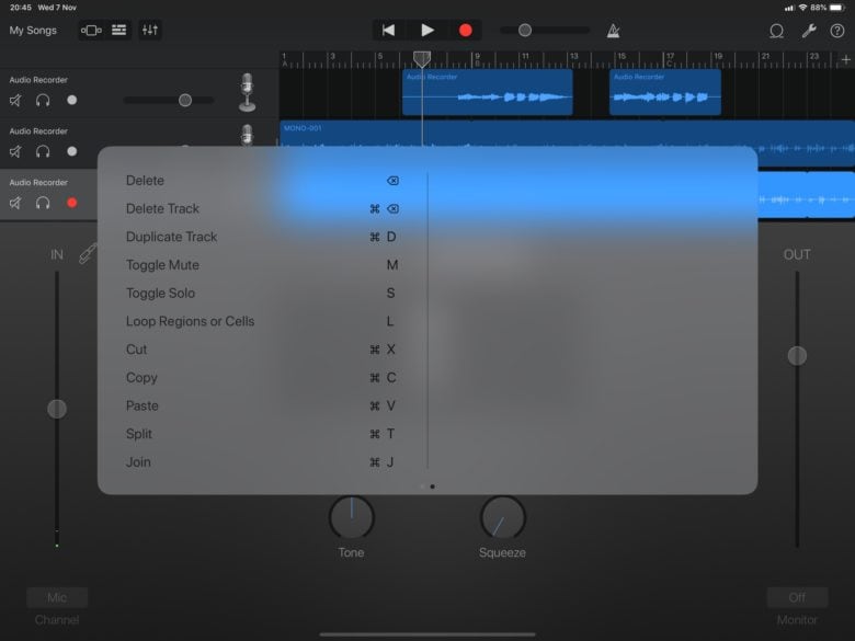 New keyboard shortcuts make GarageBand worthy of the 2018 iPad Pro