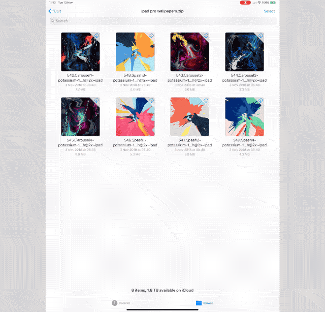The sidebar is just a swipe or a tap away. The Files sidebar is just a swipe or a tap away.