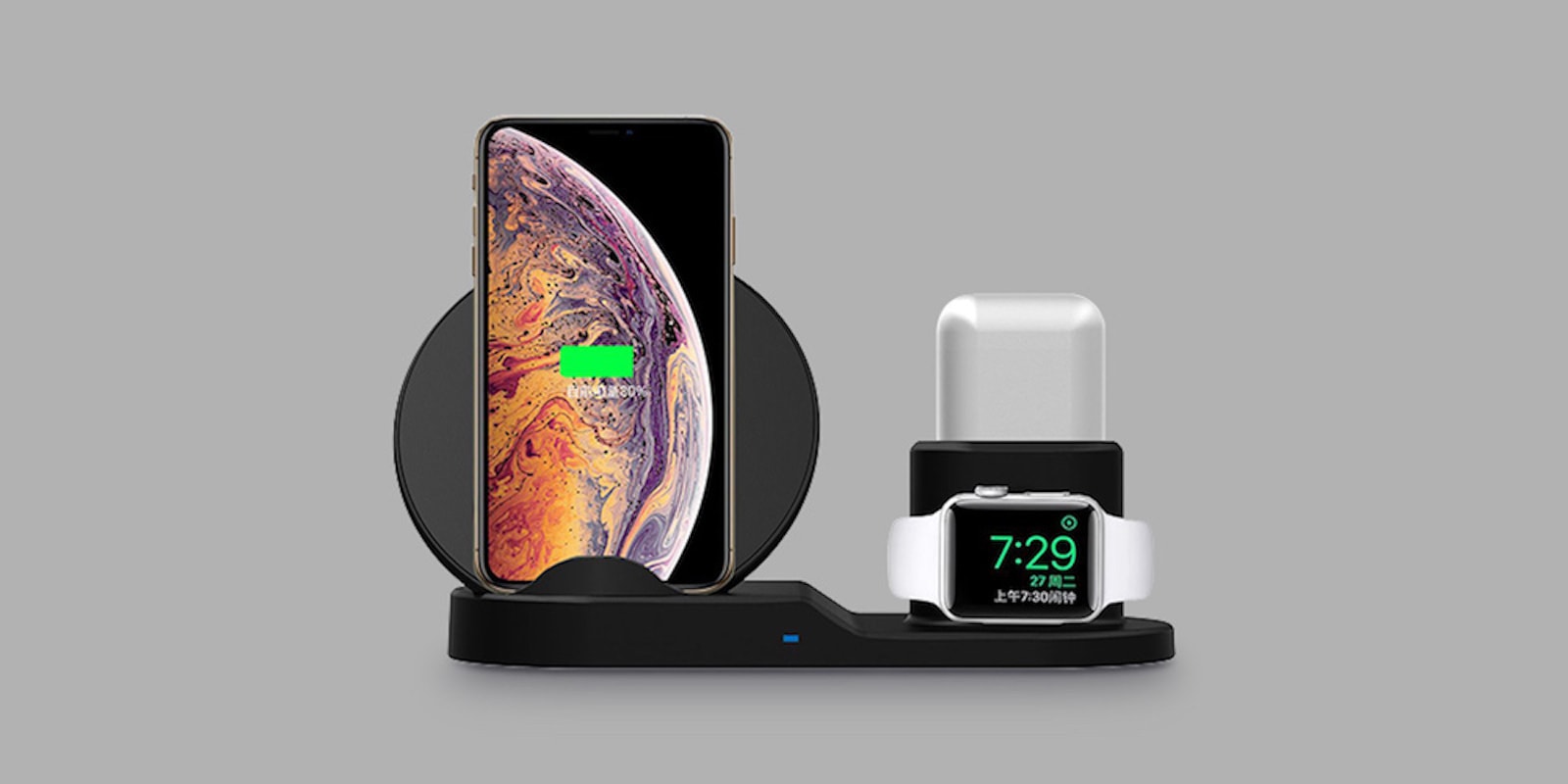 No need for a tangle of cables on your desk with this 3-in-1 wireless charging hub.