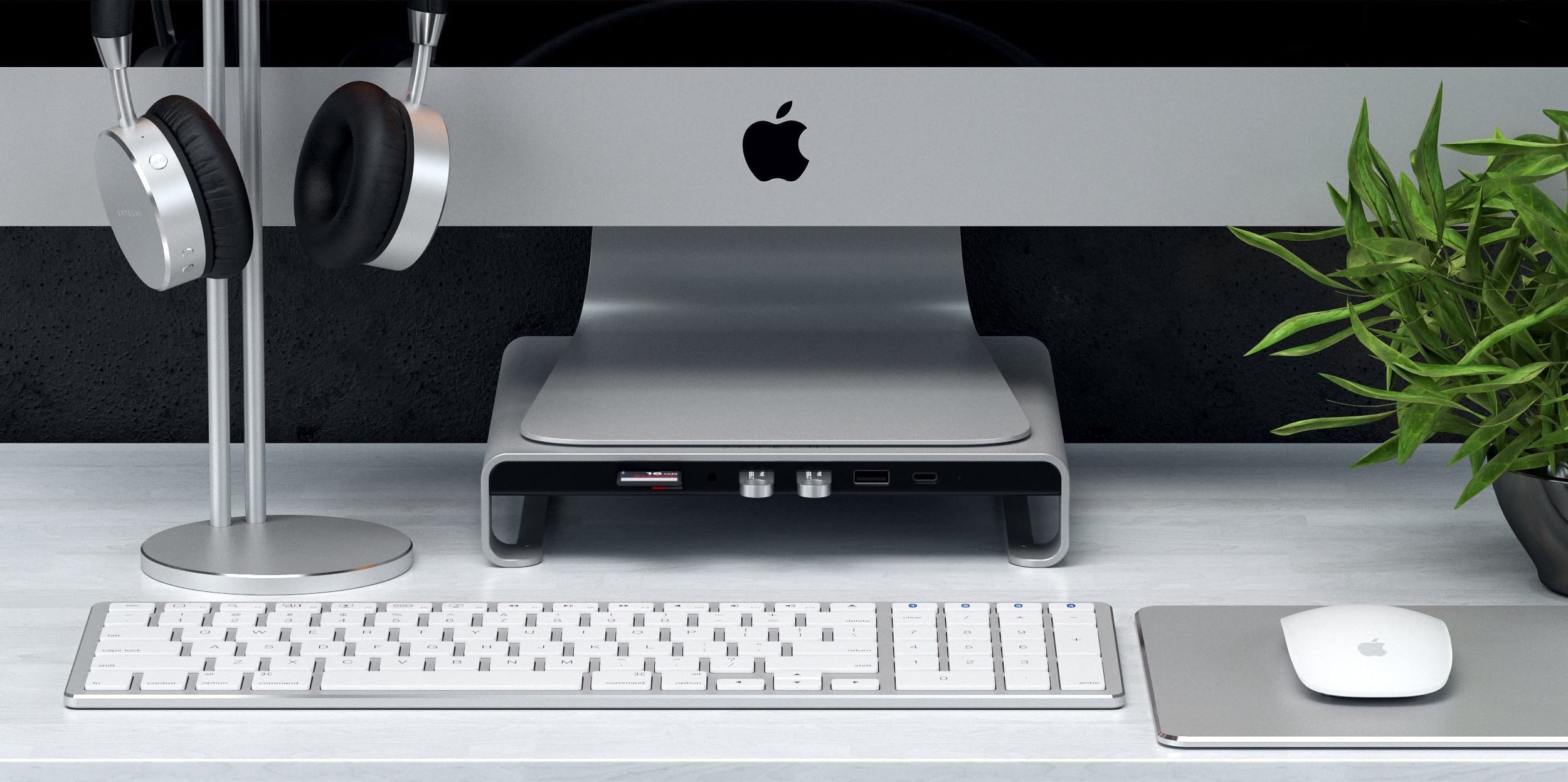 Satechi Type-C Aluminium Monitor Stand Hub for iMac