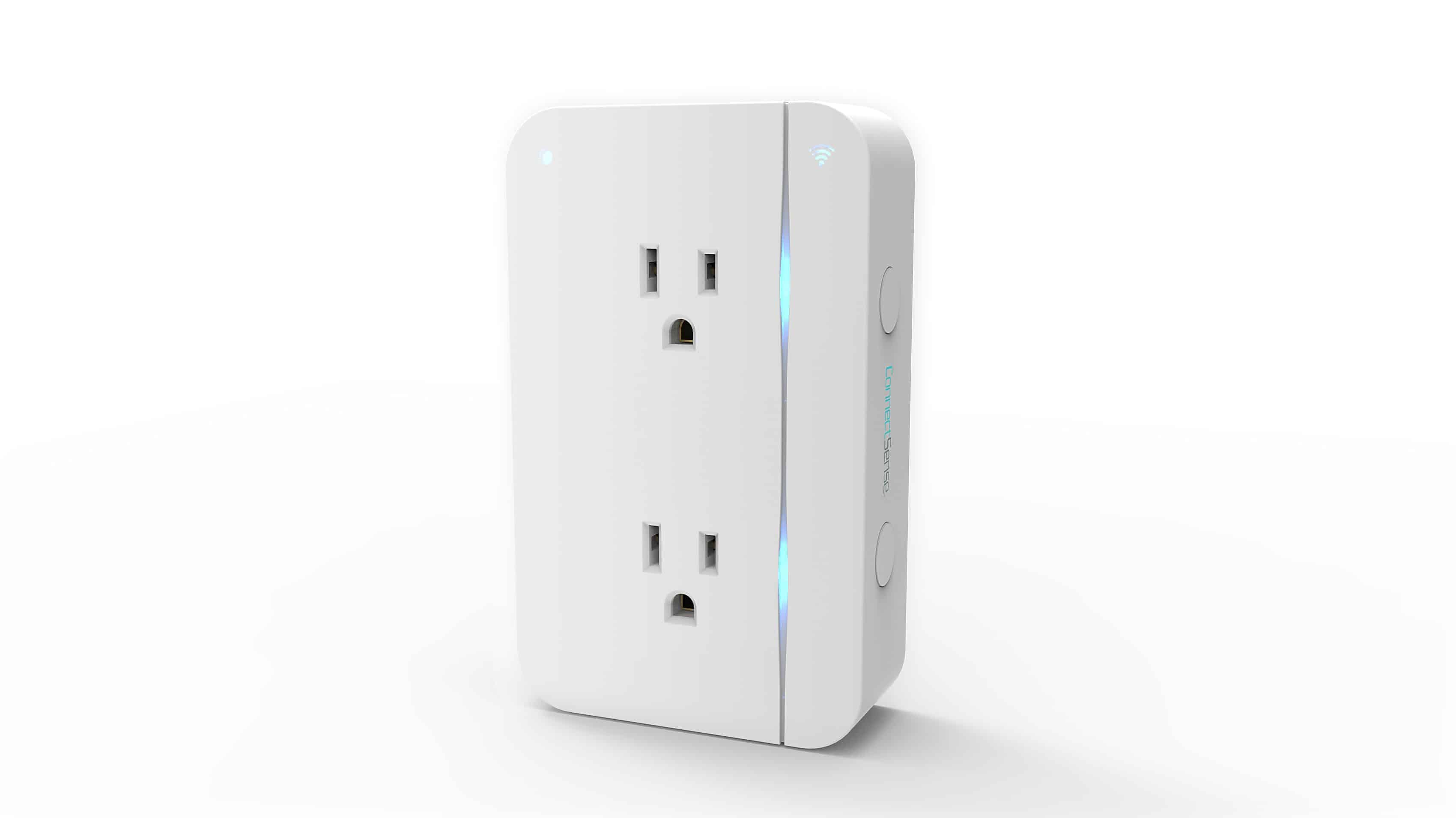 ConnectSense Smart Outlet2 with HomeKit offers two separately controlled smart outlets, plus a USB charging port.