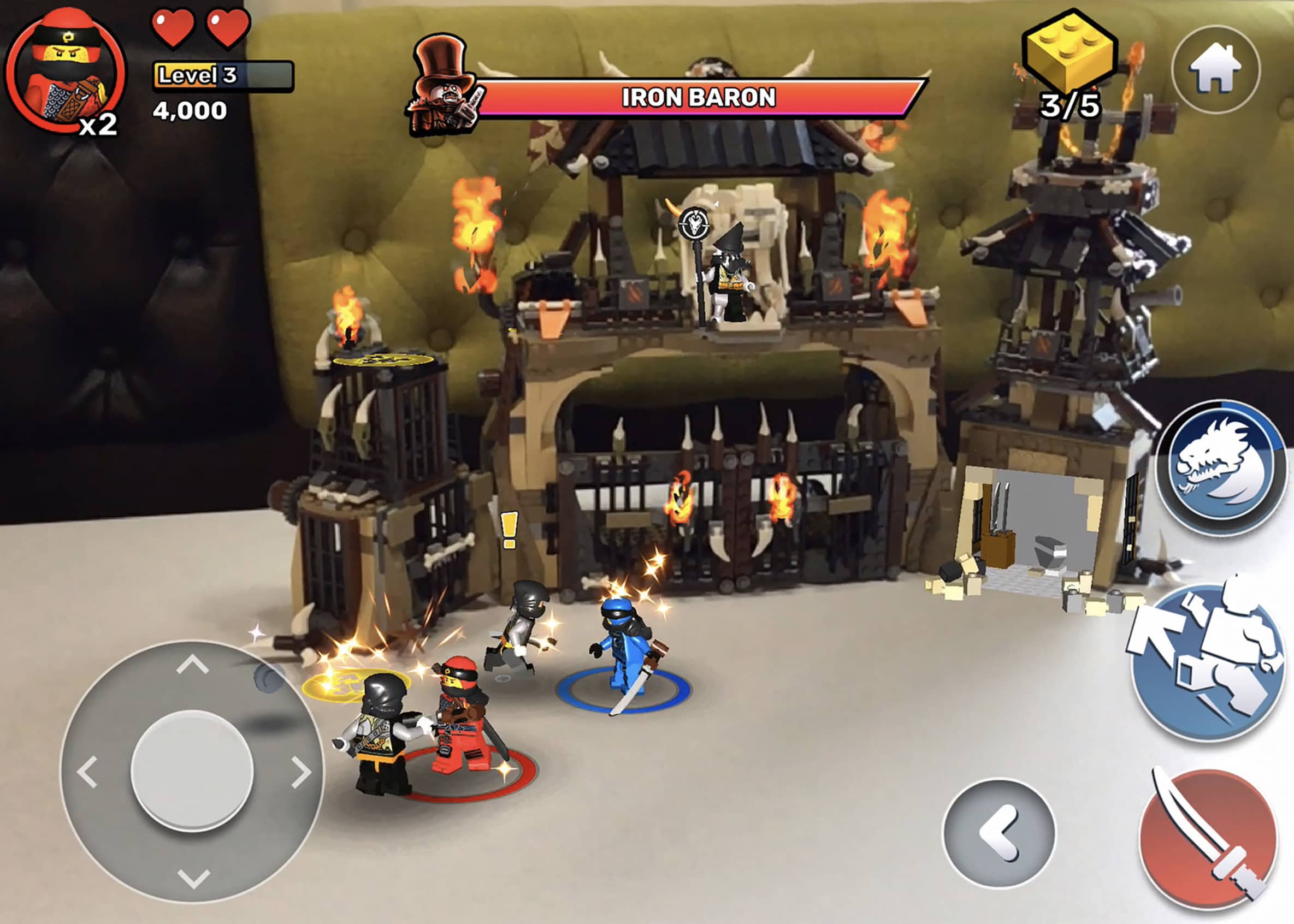Lego Ninjago AR brings playsets to life in a mixed reality in game.