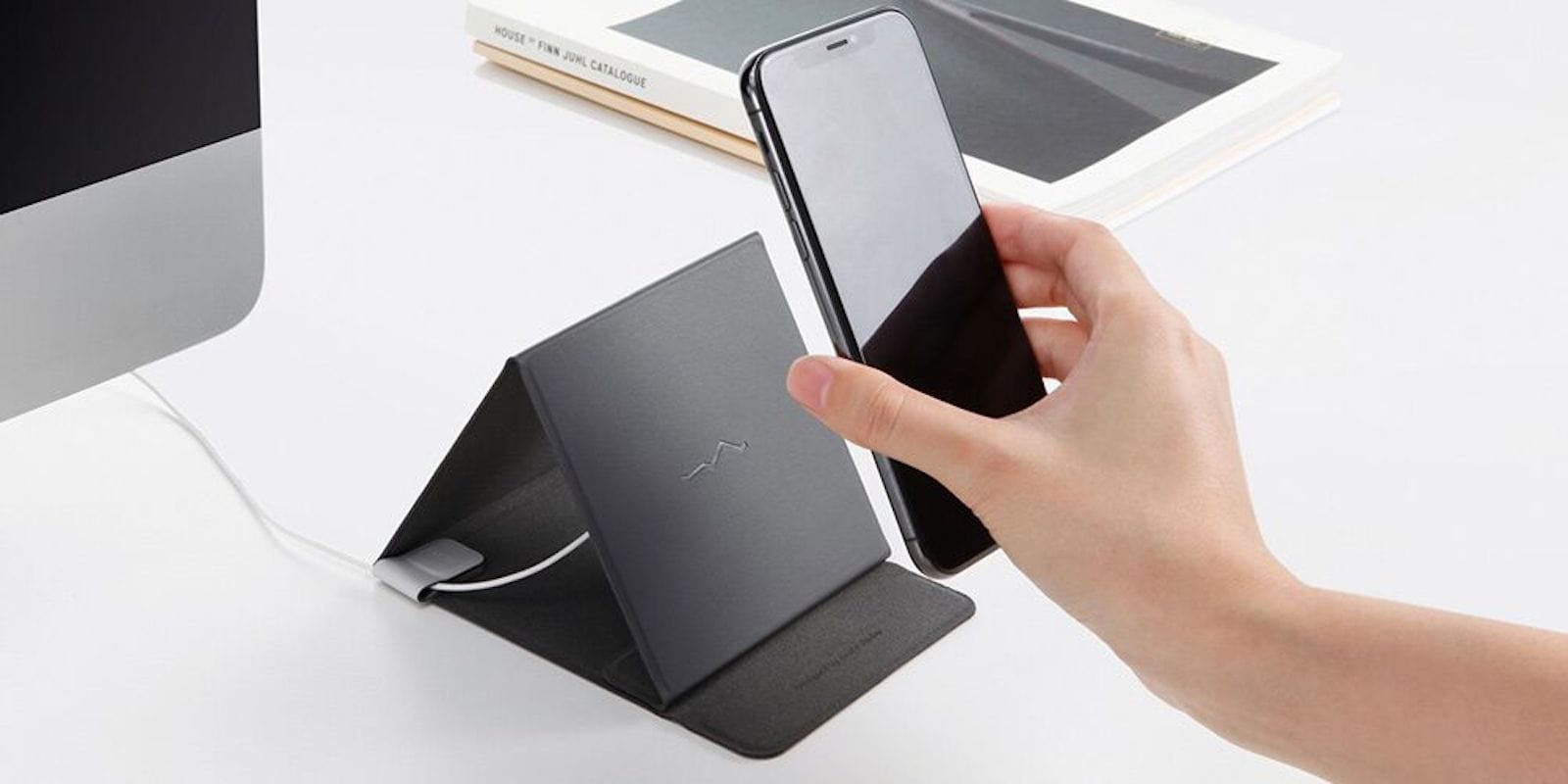 This wireless charger goes anywhere you do, with 3 different positions so you can keep using your device while it charges.