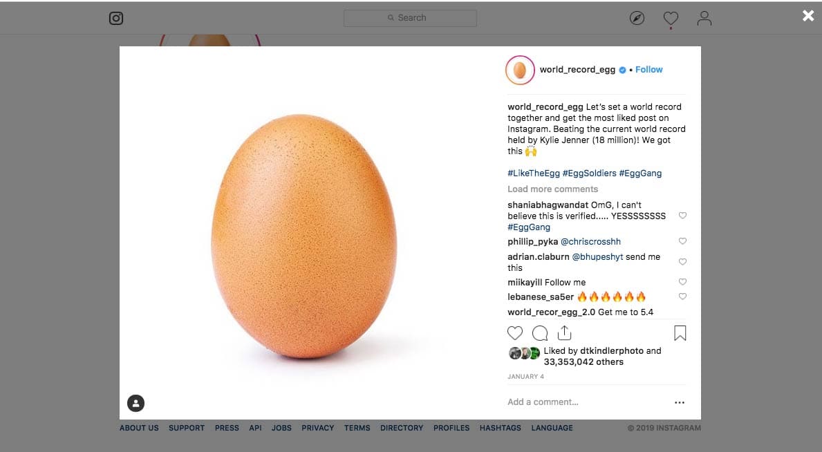 Instagram egg