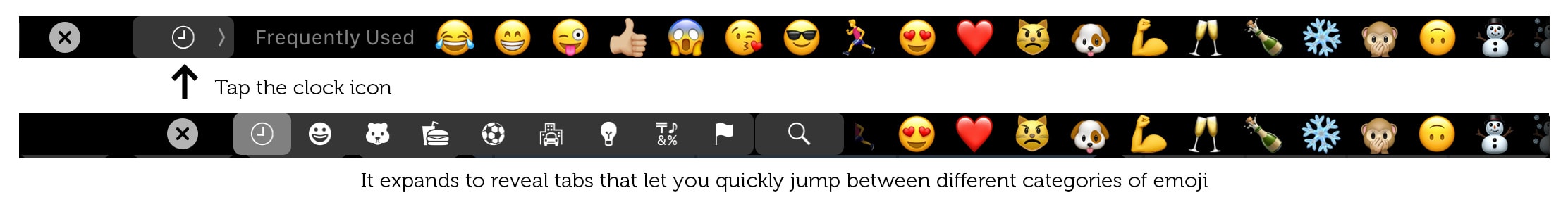 Find the right emoji fast with this Touch Bar tip.
