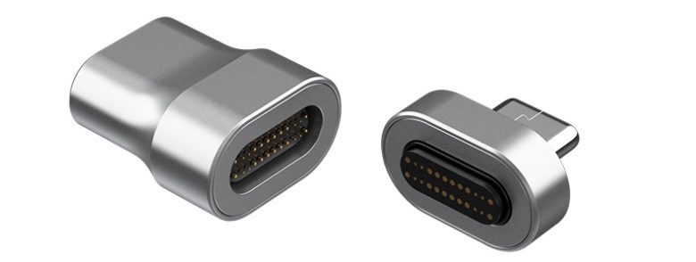 ThunderMac consists of two adapters held together with magnets.