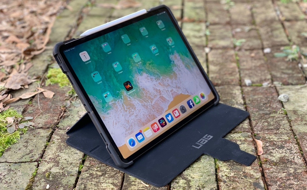 The Urban Armor Gear Metropolis is both a protective case and an iPad Pro stand.