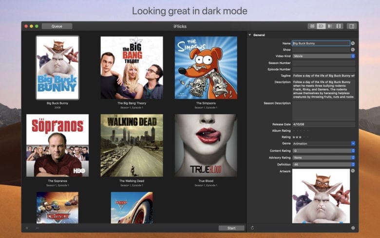 iFlicks 3 works with macOS Mojave’s dark mode.