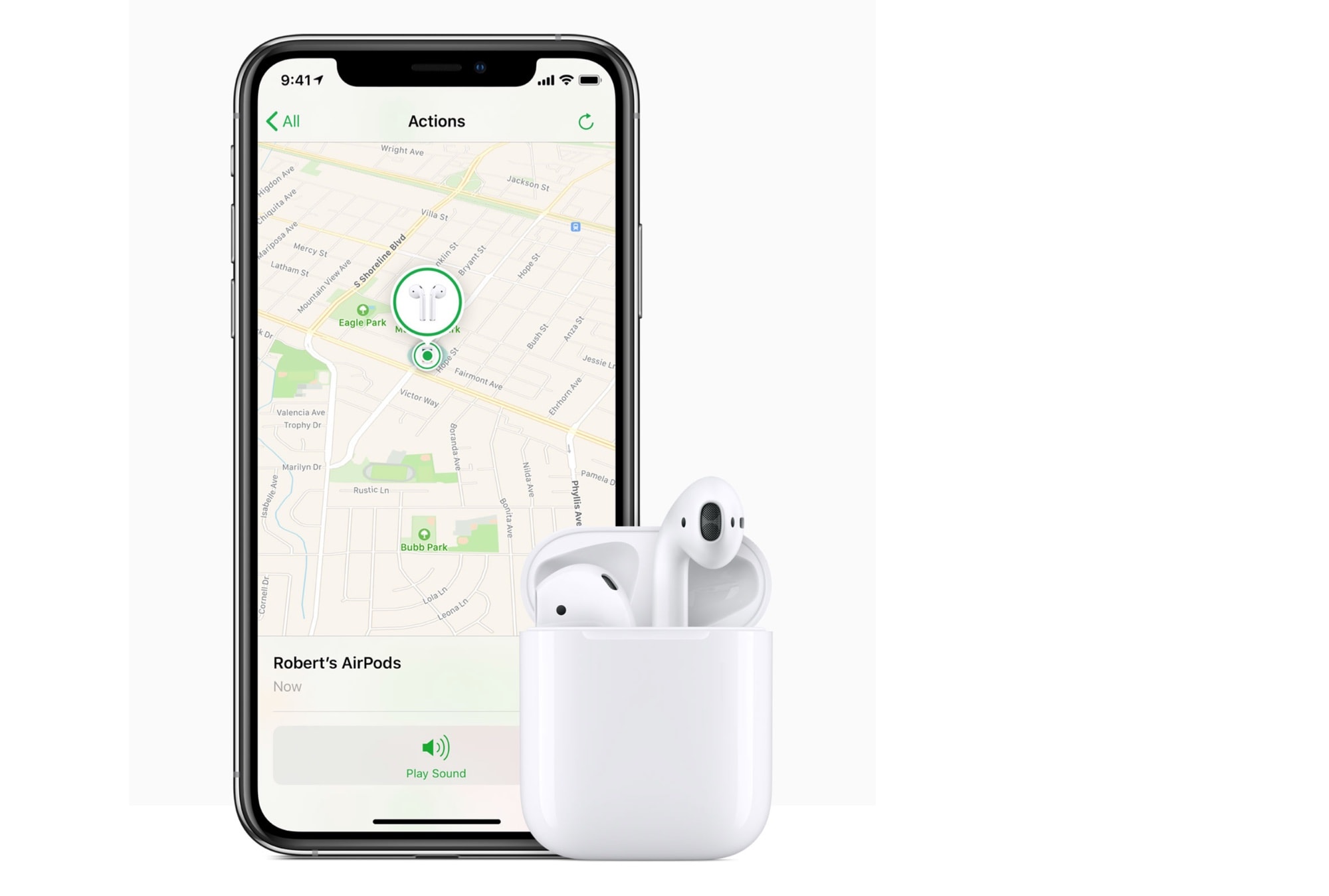 Find My iPhone can even Find My AirPods.