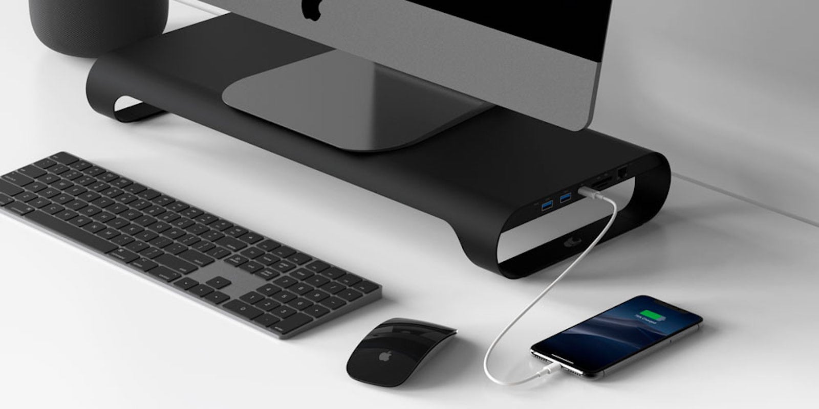 Lift your screen and up your connections plus more, all with one sleek stand.