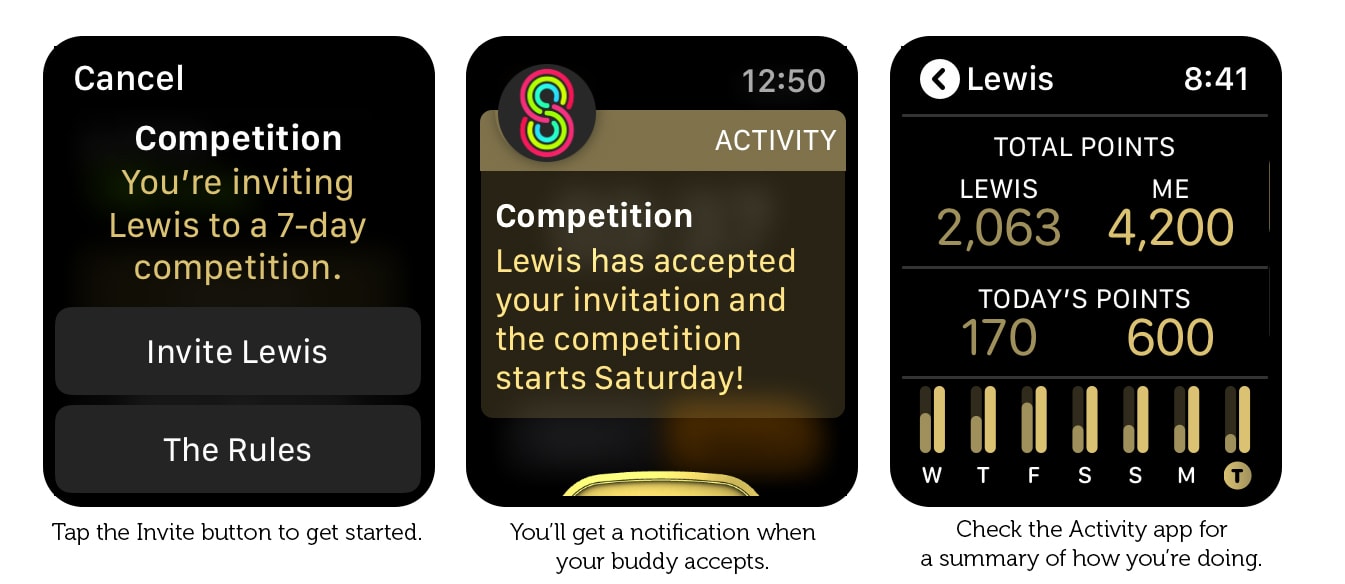 Manage competitions in the Activity app