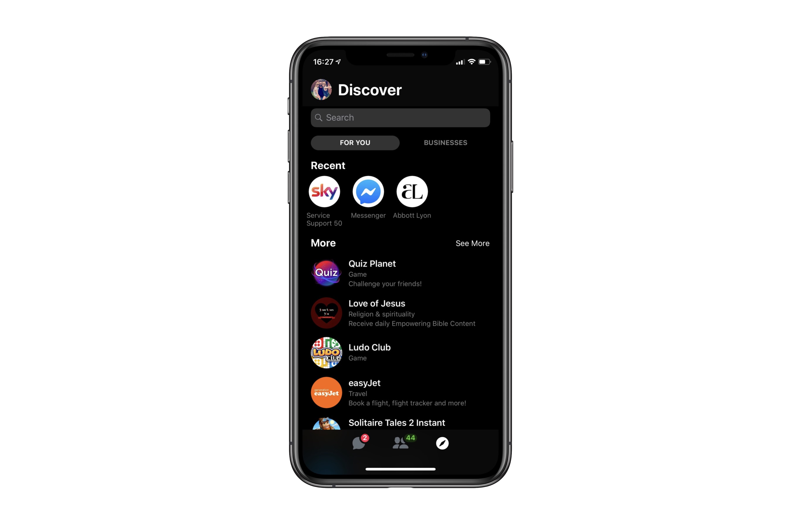 Facebook Messenger dark mode