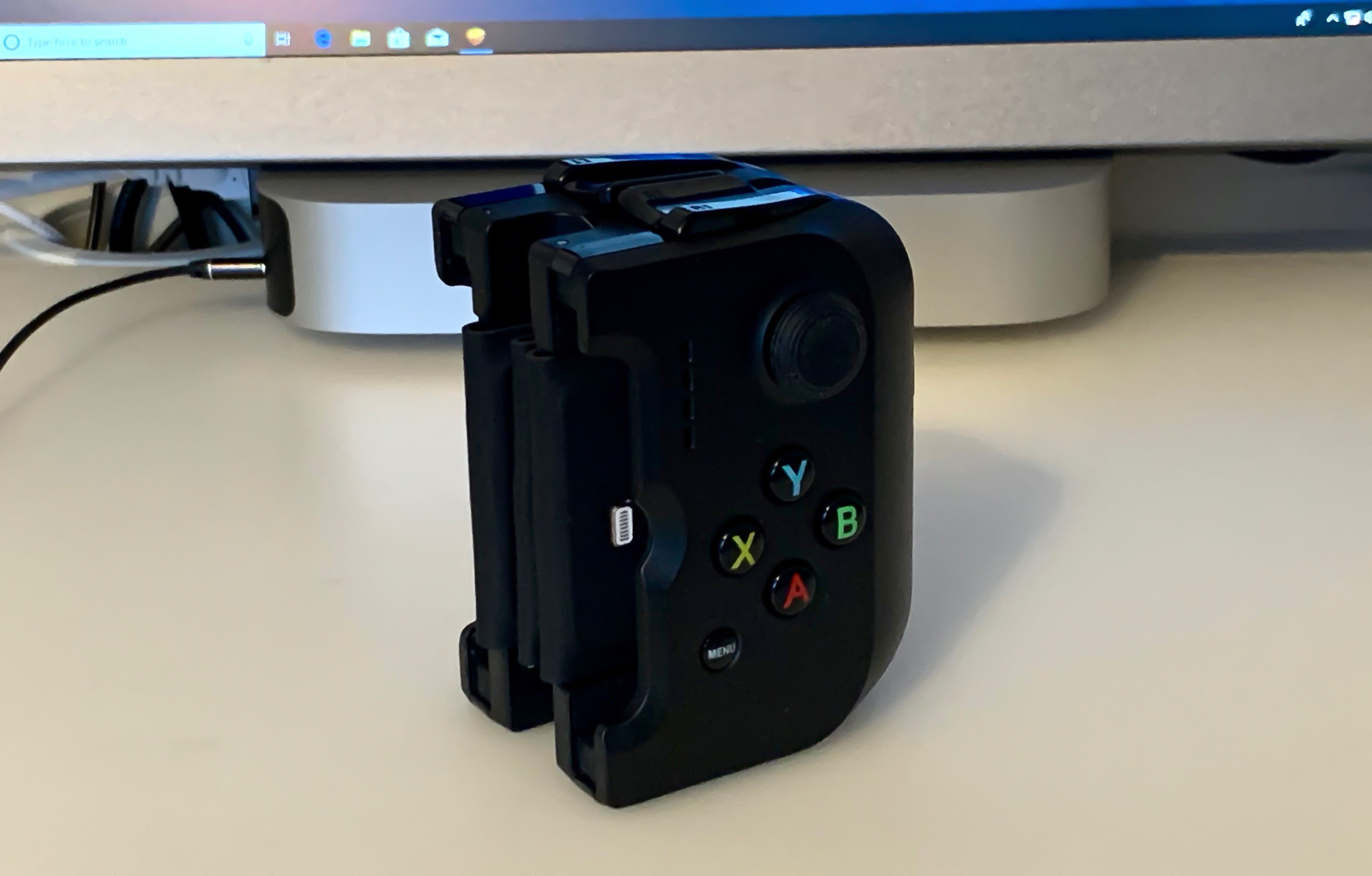 The Gamevice is even smaller when it's folded up