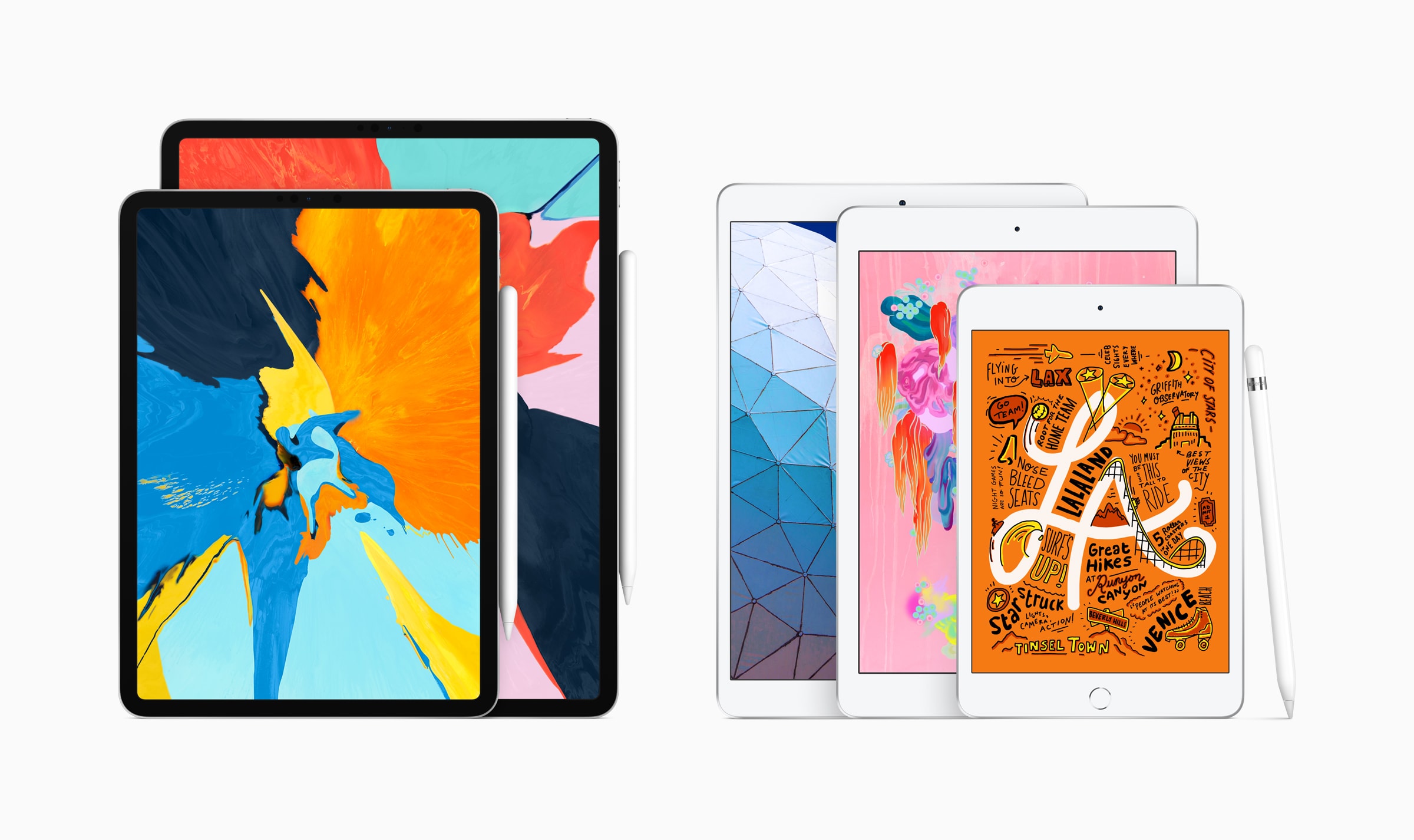The complete iPad lineup now includes Apple Pencil support, best-in-class performance, advanced displays and all-day battery life, Apple says.