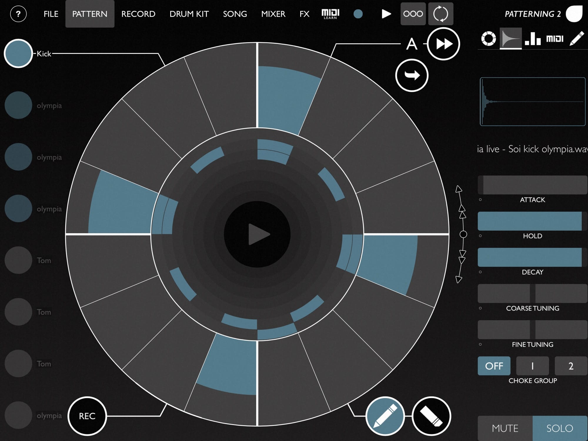 Patterning is a powerful drum-machine app.
