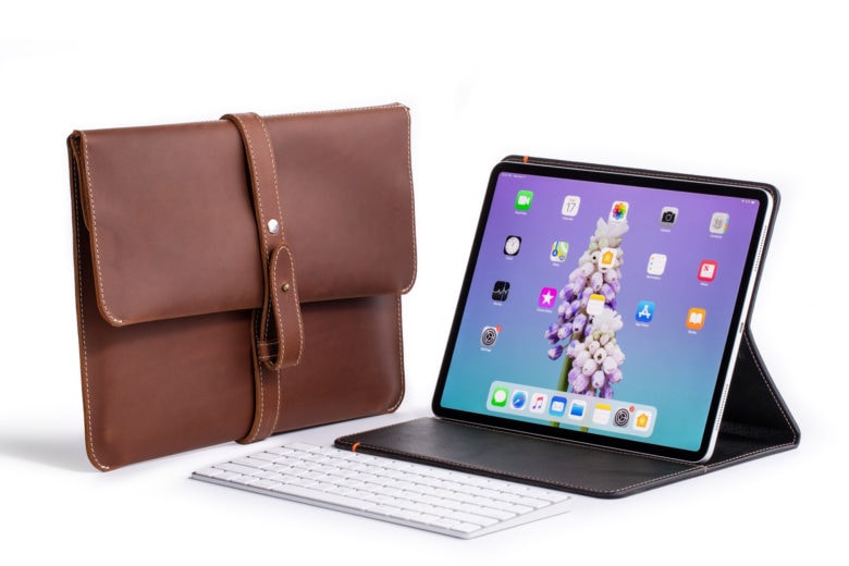 The Oxford Sleeve is like a tiny mobile office. An office made out of leather.