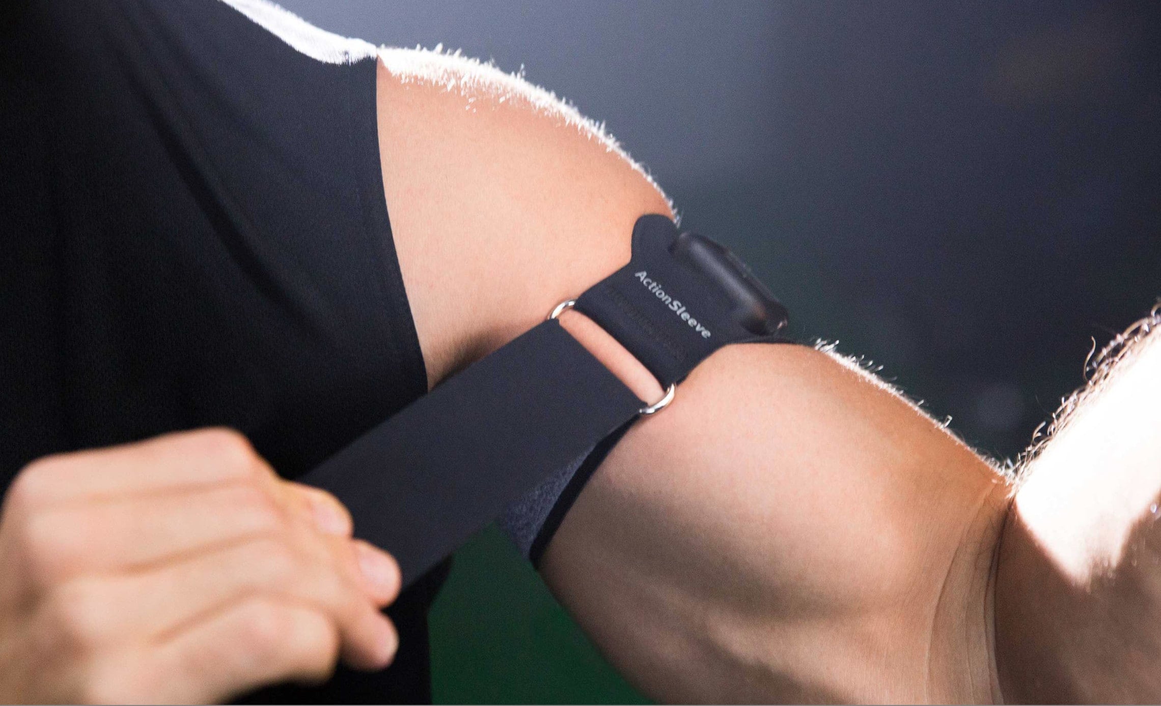 ActionSleeve straps your Apple Watch to your upper arm or bicep, and surrounds the device in rubber to protect it.