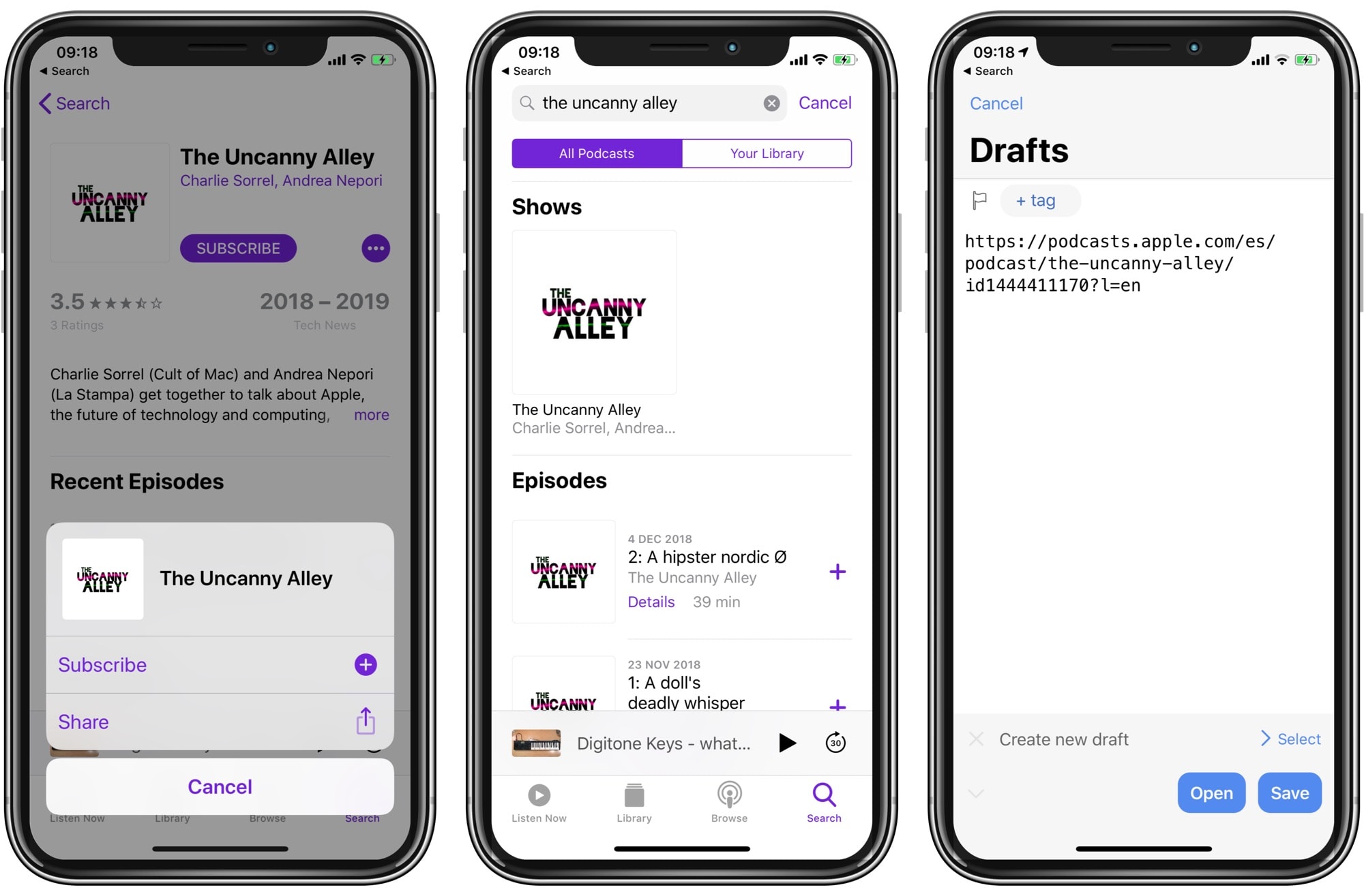 You can grab a podcast feed right from Apple’s directory, using the Podcasts app.