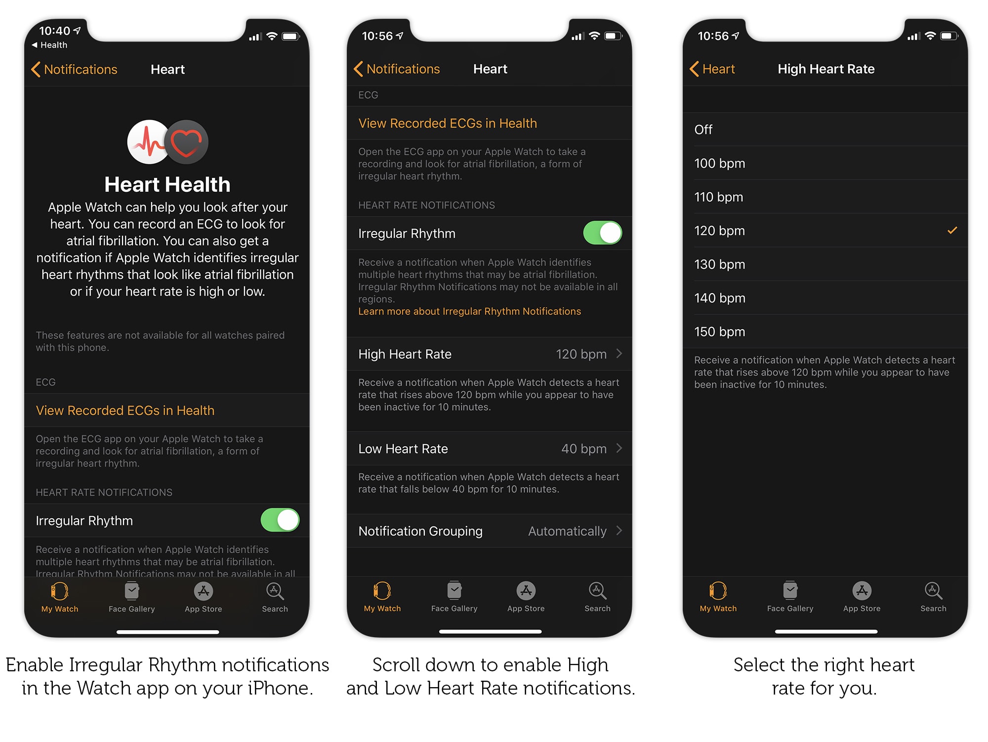 Set up heart notifications in the iPhone Watch app