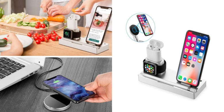 This single station wireless charges up to four devices at once, including smartphones, watches, even the Apple Pencil.