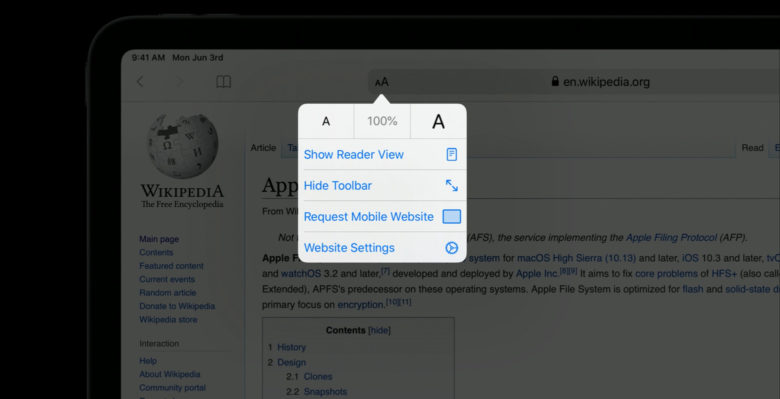 Safari in iPadOS new features