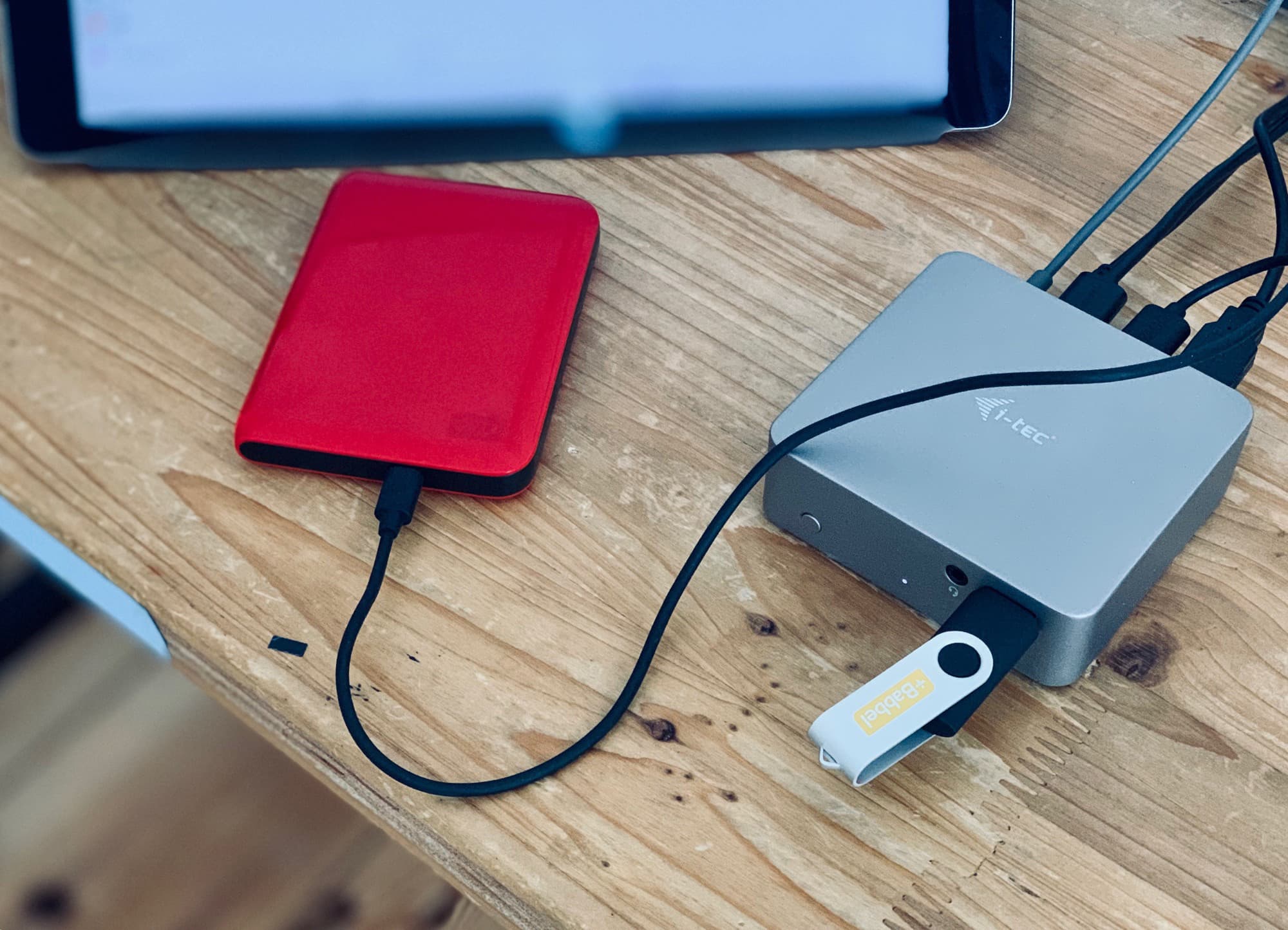 Hook up any and all USB storage devices to your iPad.
