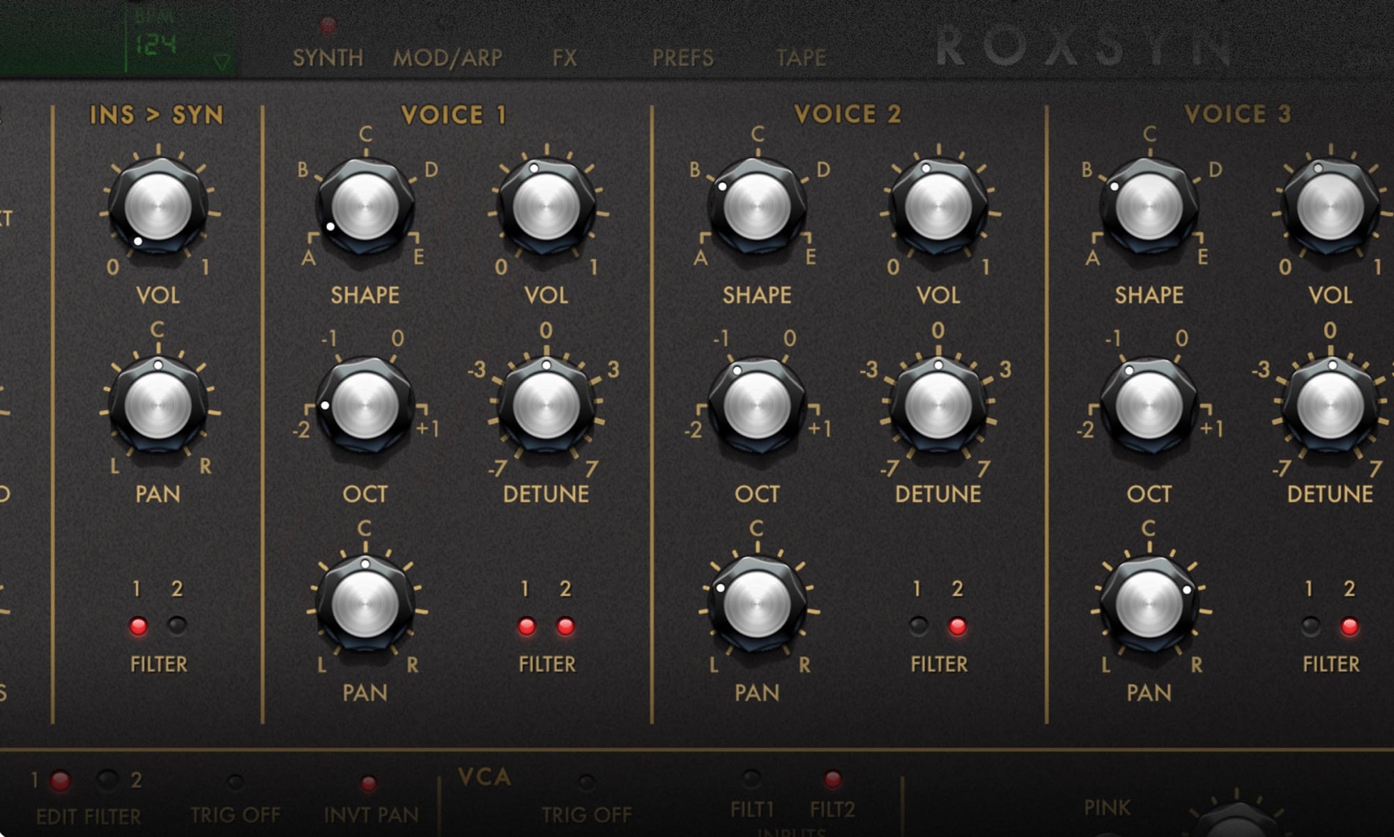 Many Roxsyn settings will seem familiar to synth users.