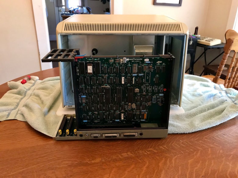 The internals of an Apple Lisa in restoration