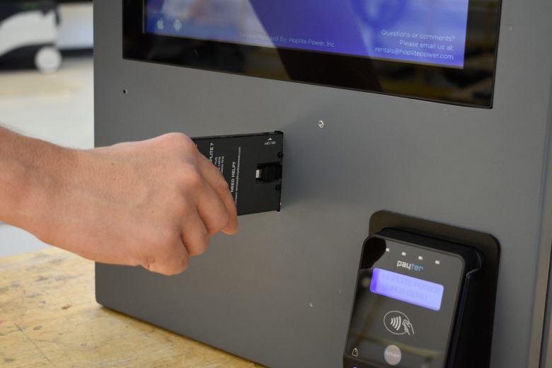 Hoplight Power vending machine is like Red Box for renting portable smartphone chargers