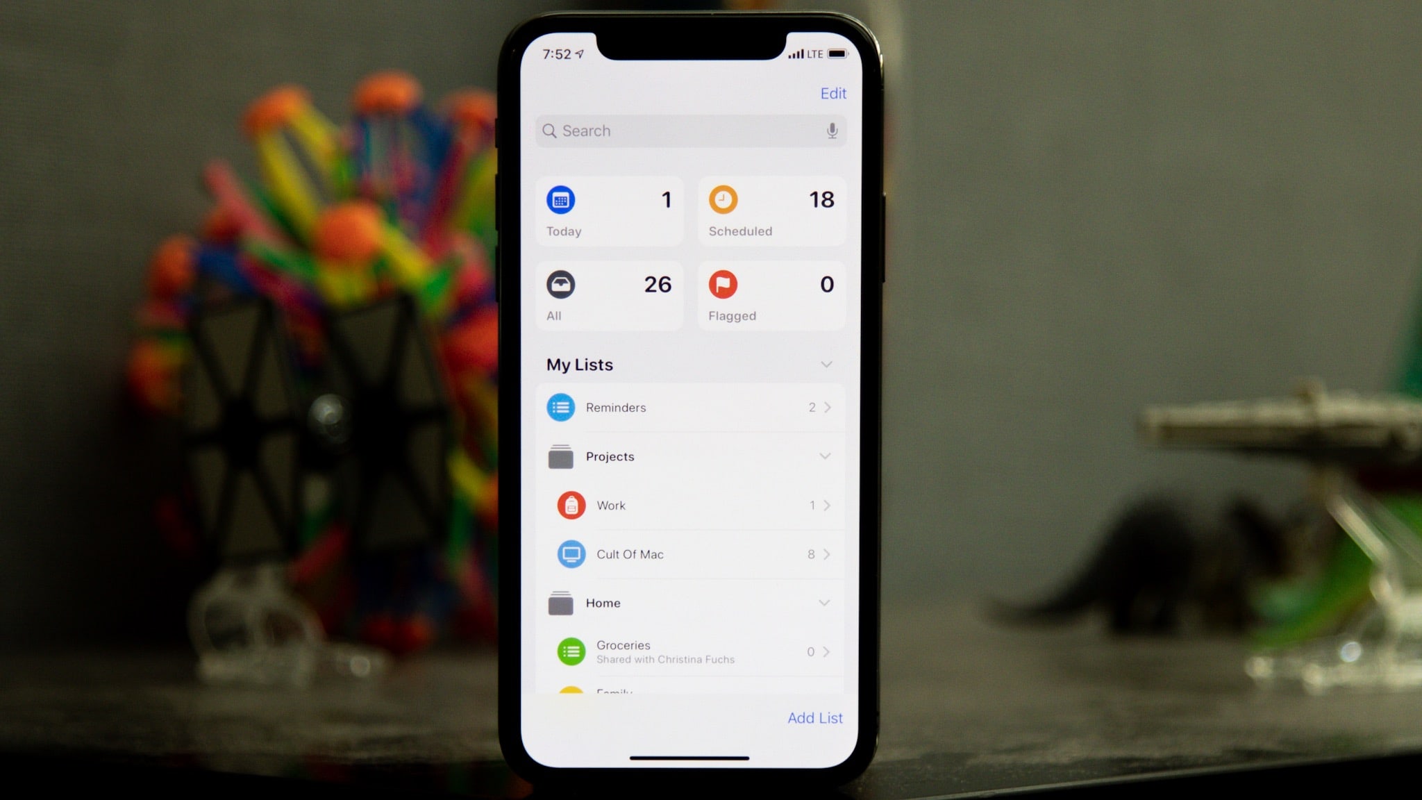 Reminders app on iOS 13 On iPhone X