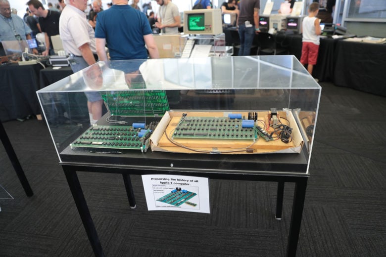 Boards for an Apple 1 on display at Vintage Computer Festival West
