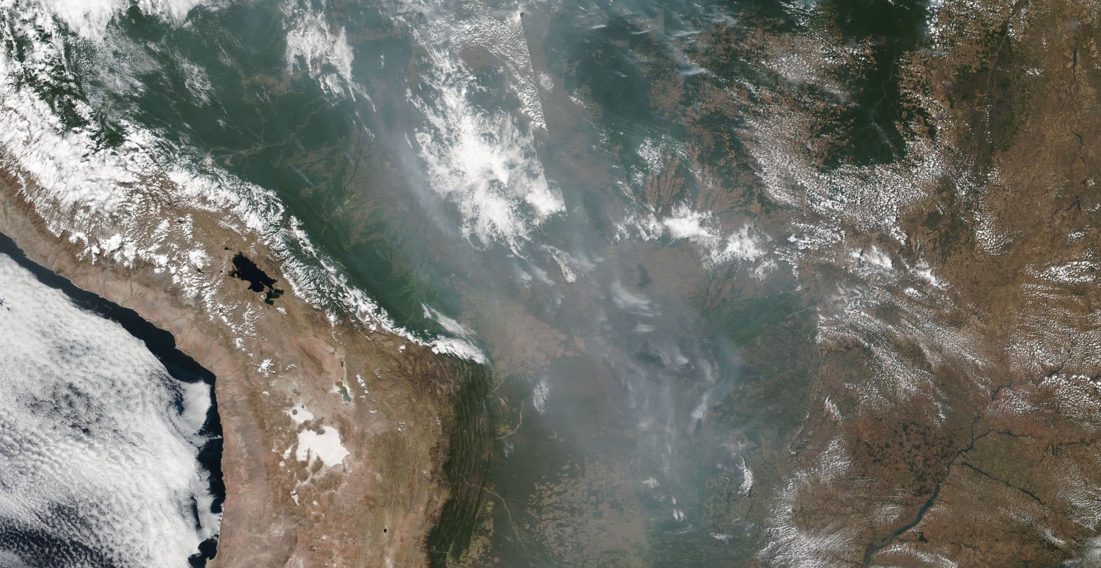 Smoke from fires in the Amazon basin