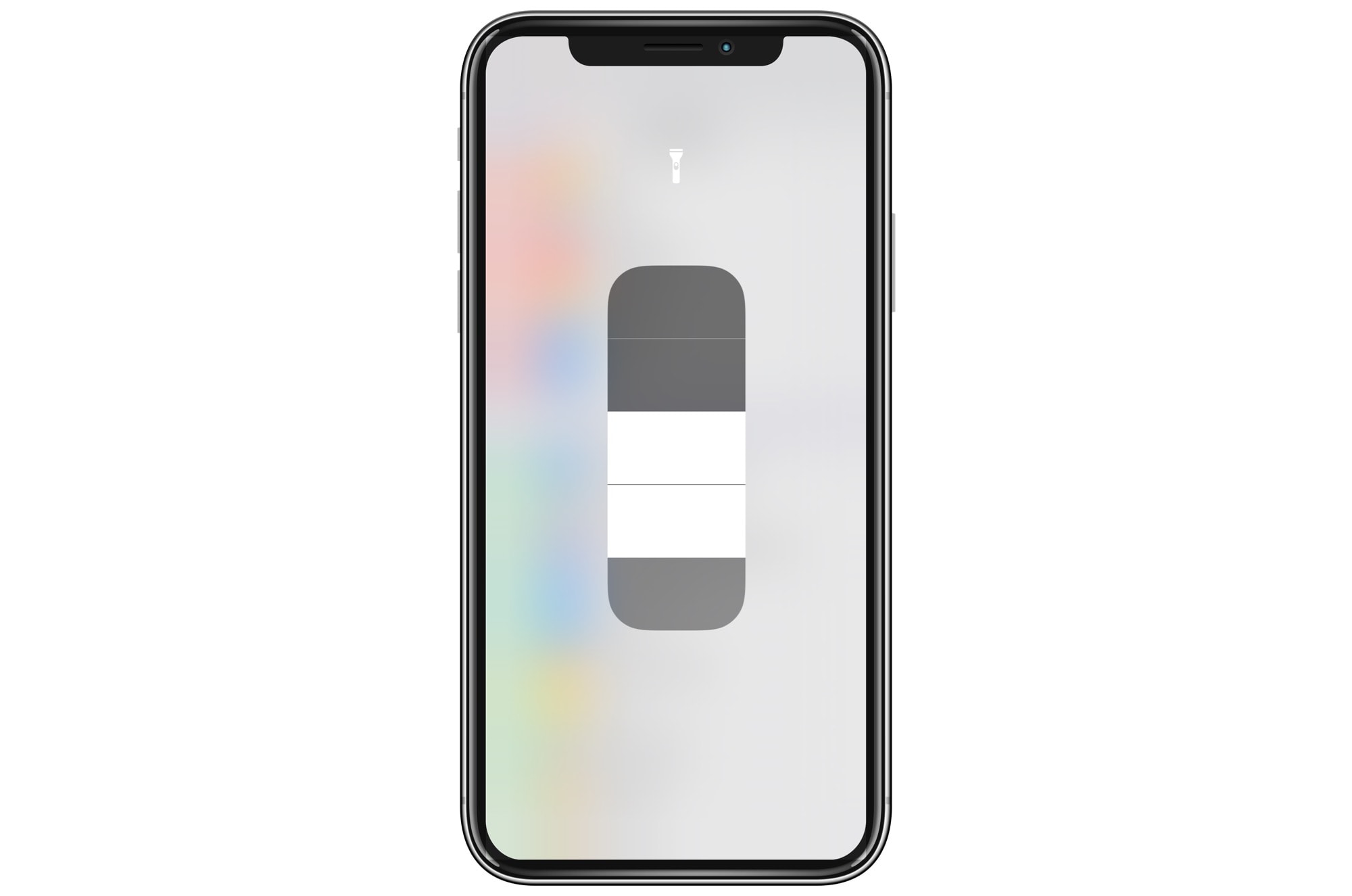The flashlight control’s hidden intensity slider. The Flashlight control's hidden intensity slider.