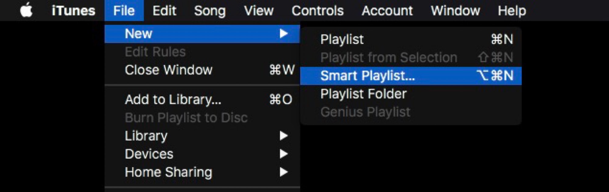 Create a new Smart Playlist in iTunes to get started.