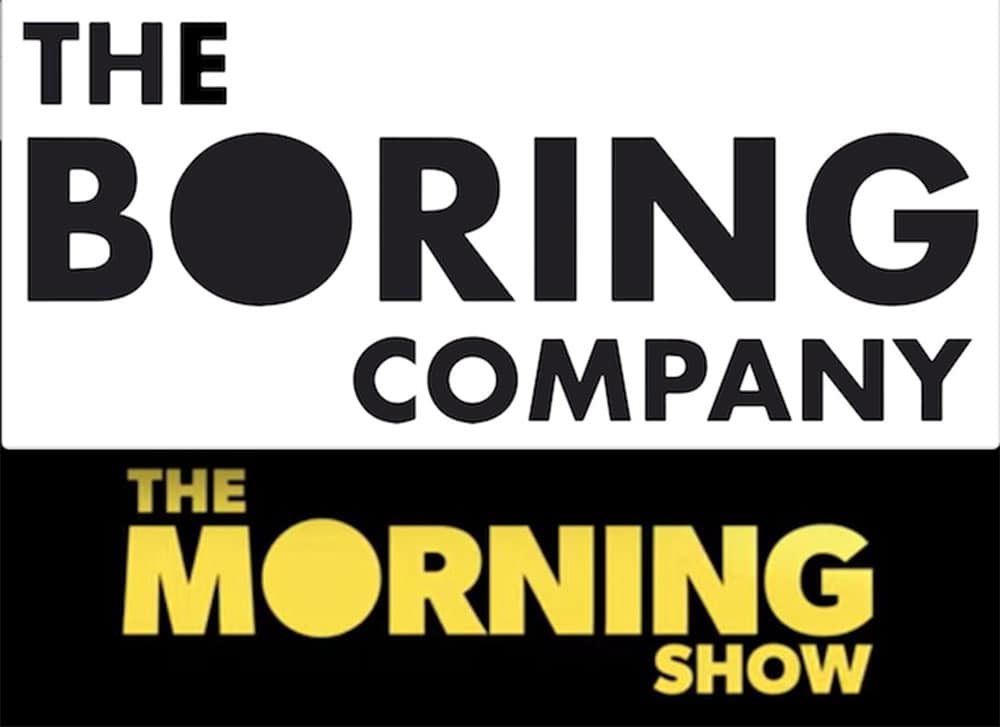 similar logos for Boring Co. and Morning Show