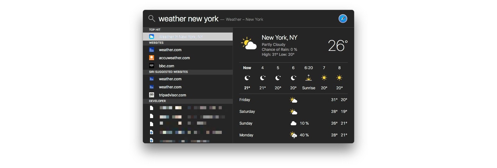 Check the weather, anywhere, using Mac's Spotlight tool.