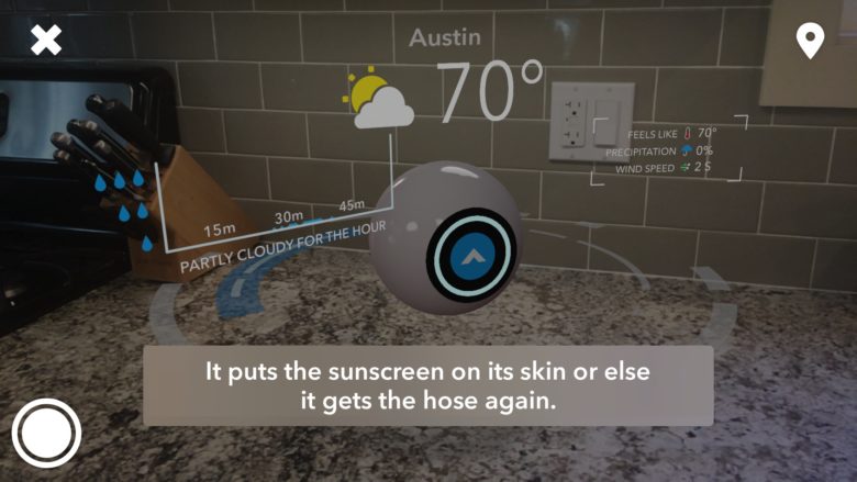 Carrot Weather uses AR for your weather forecast