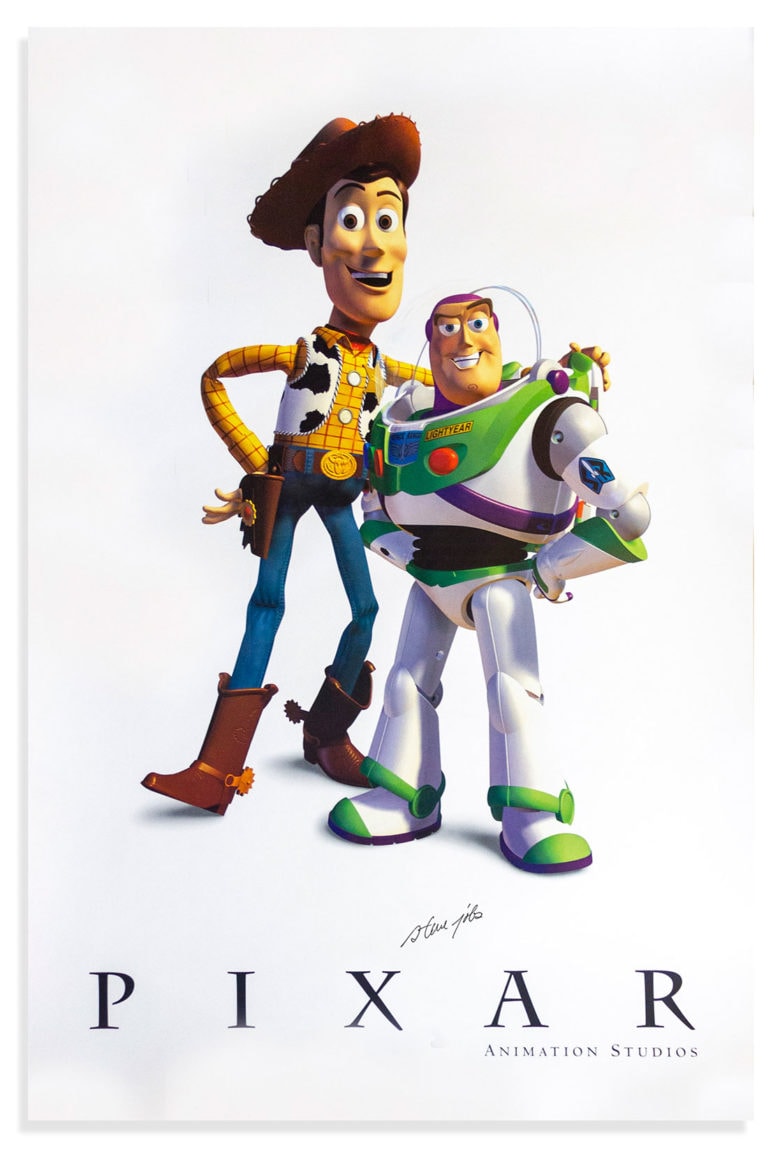 Toy Story poster signed by Steve Jobs. There are fewer than 10 items autographed by Jobs, according to Nate D. Sanders Auctions