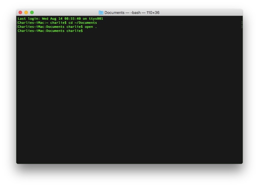 Terminal tips: The Finder and the Terminal are like the Joker and Batman.