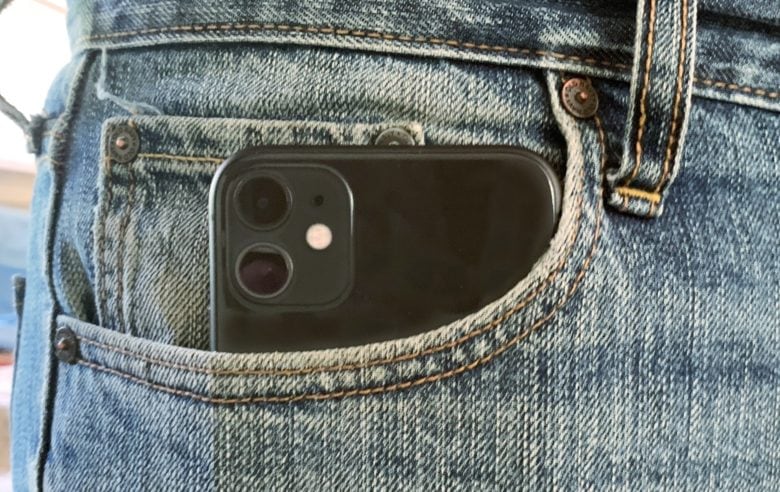 iPhone 11 in a pocket