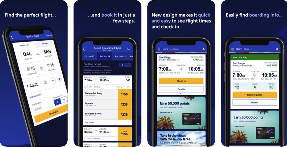 Southwest Airlines app