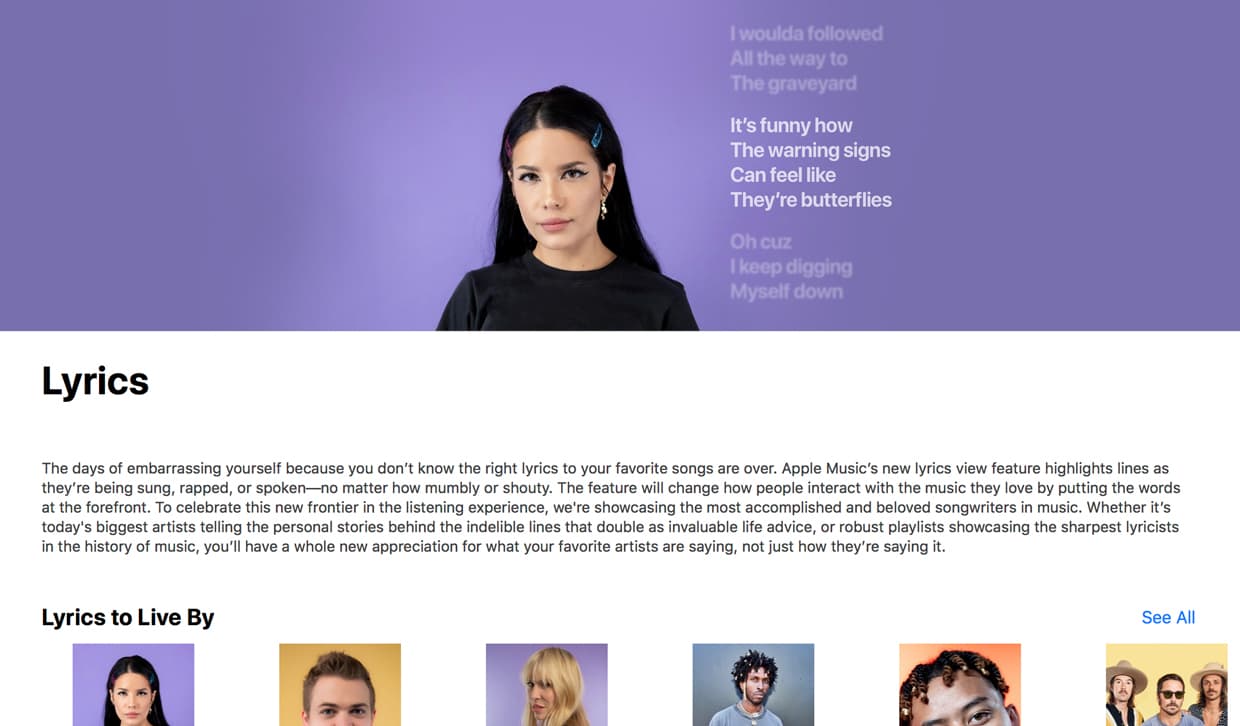 Apple just launched its Lyrics to Live By video series