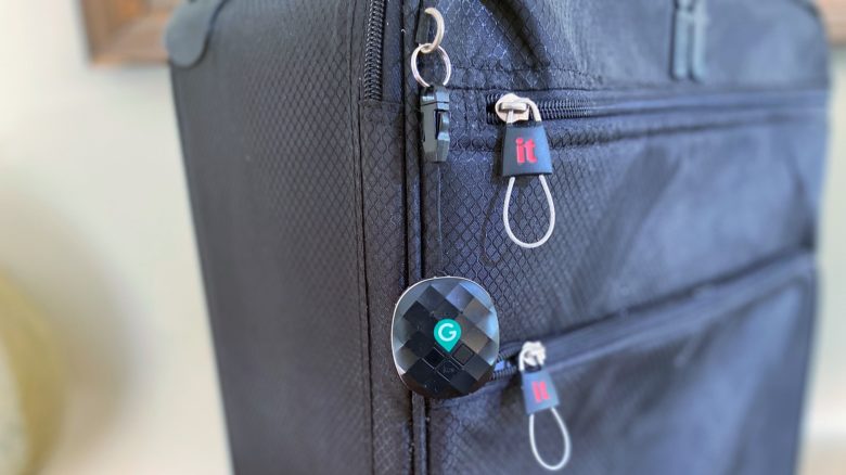 GeoZilla GPS Tracker on a suitcase
