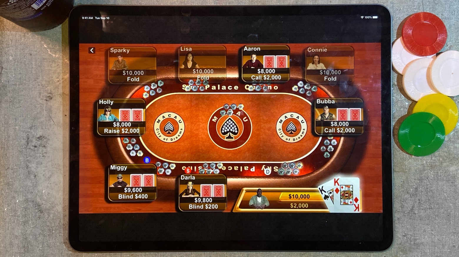 Now you can play Apple's classic poker game Texas Hold'em on iPad.