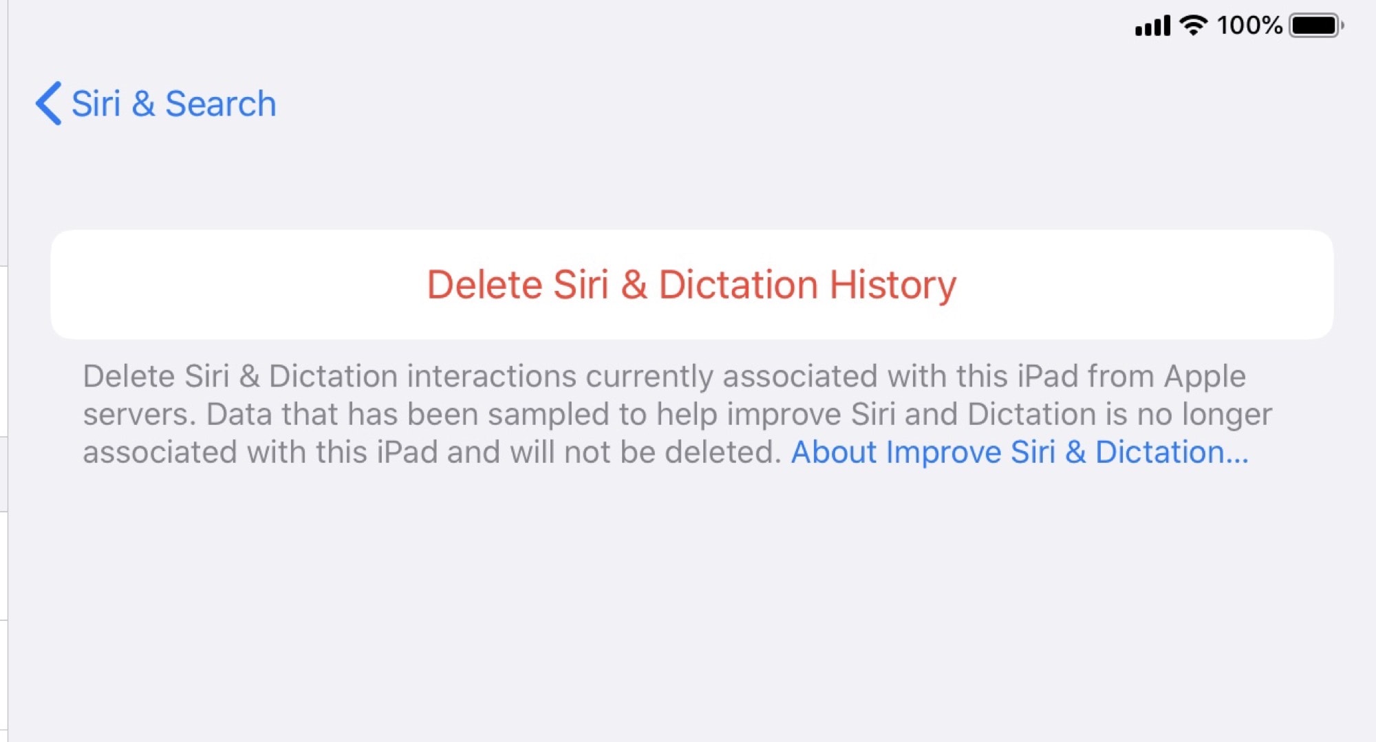 Delete any Siri data Apple has already collected. 