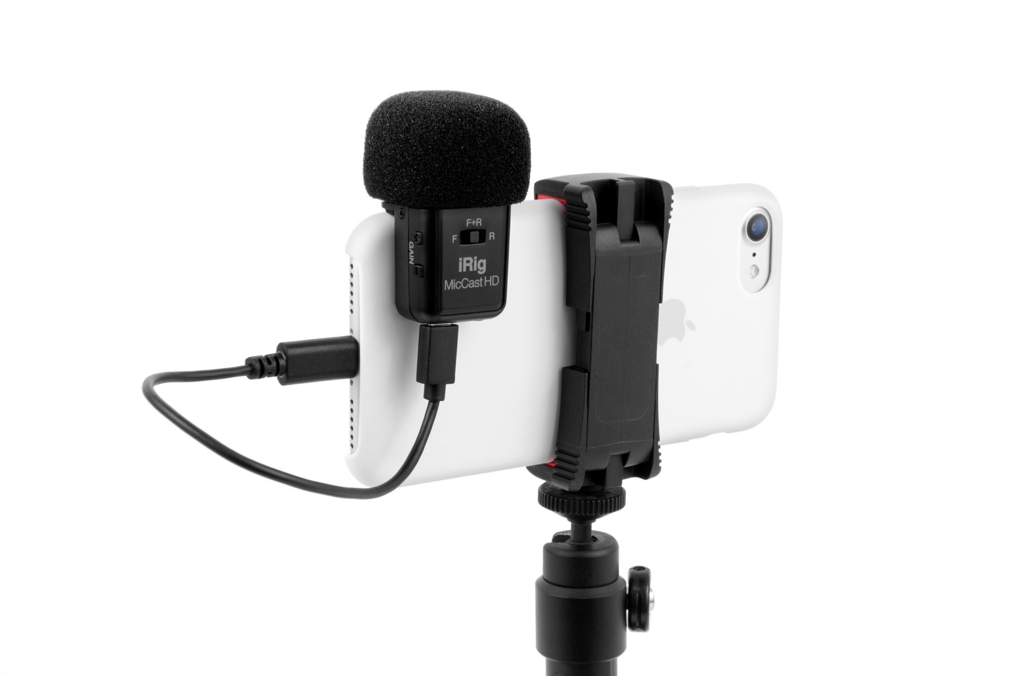 iRig Mic Cast HD is a snap-on, high-quality mic. 