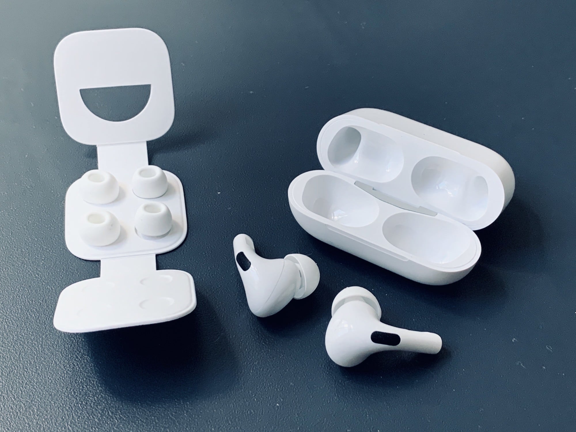 The AirPods Pro come with three pairs of silicone tips
